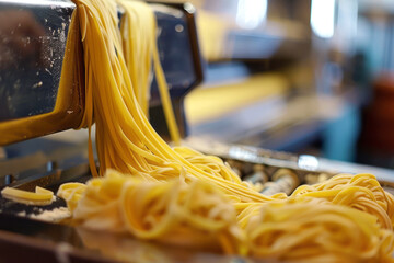 Handmade spaghetti or other type of pasta close up
 - Powered by Adobe