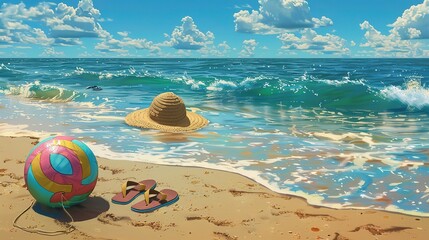 Obraz premium summer travel flyers ม beach flyers