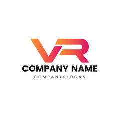 Letter VR initial logo design 