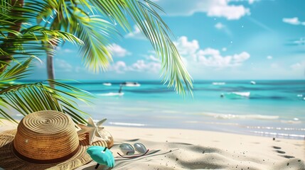 Obraz premium summer travel flyers ม beach flyers