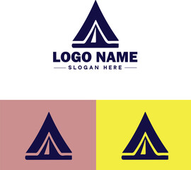 tent icon Shelter Canopy Awning flat logo sign symbol editable vector