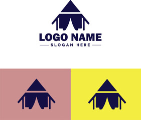 tent icon Shelter Canopy Awning flat logo sign symbol editable vector