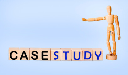 Wooden blocks with words 'Case study'. Business concept