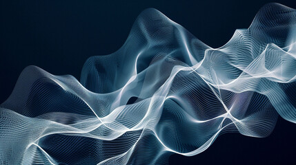 Produce a vector graphic of sound waves rippling and curving gracefully in a mesmerizing, wave-like composition.