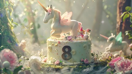 Whimsical Fantasy Birthday Cake With