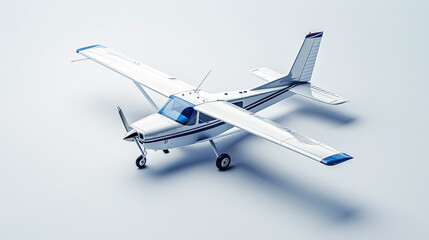 Isometric 3D icon of Cessna 172, aircraft, aviation, transportation, design