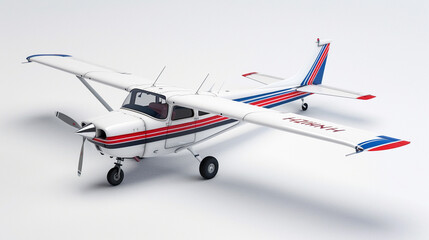 Isometric 3D icon of Cessna 172, aircraft, aviation, transportation, design