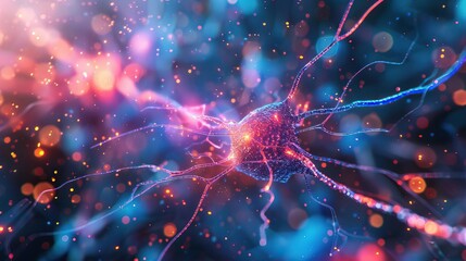 Highresolution closeup of a neuron synapse