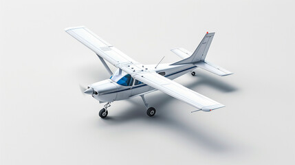 Isometric 3D icon of Cessna 172, aircraft, aviation, transportation, design