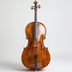 a violin with a bow on a white background