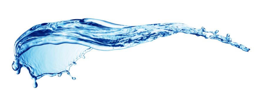 Blue water splashing on a backdrop.