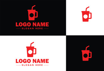 beverage icon Drink Refreshment Beverage flat logo sign symbol editable vector