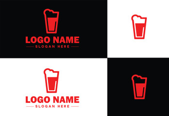 beverage icon Drink Refreshment Beverage flat logo sign symbol editable vector