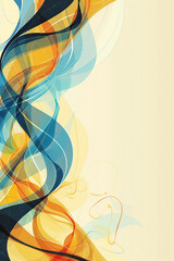 Produce a vertical vector graphic of sound waves flowing and curving gracefully in a lively, wave-inspired arrangement.