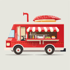 Food truck illustration in vectorial