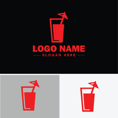 beverage icon Drink Refreshment Beverage flat logo sign symbol editable vector