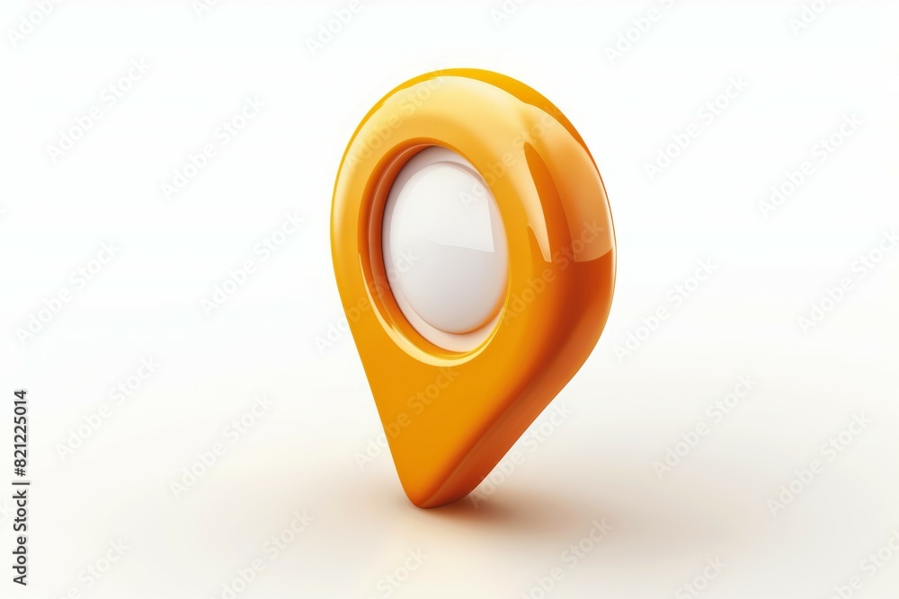 Poster a yellow and white pointy object. geolocation or mark location symbol, position. navigation for map,