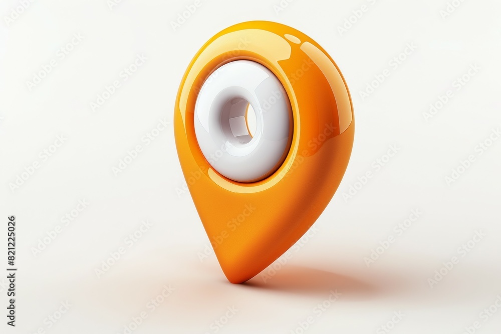 Poster a yellow and white object. geolocation or mark location symbol, position. navigation for map, locati