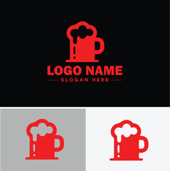 beverage icon Drink Refreshment Beverage flat logo sign symbol editable vector