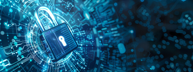 Fototapeta premium Futuristic Cybersecurity Concept Art