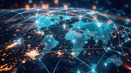 Global Perspective: Include hints of a global perspective, such as a faint world map in the background or interconnected nodes, to suggest that the business goals and solutions have a broad impact. 
