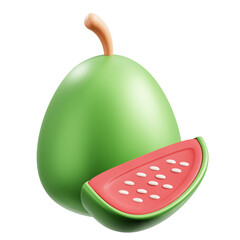 PNG 3D Guava icon isolated on a white background