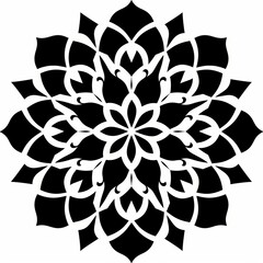 black moroccan shape on white background