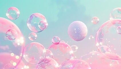 Pastel Pink and Blue Bubbles