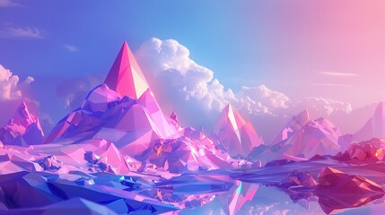 Low Poly Design: Use low poly design elements, with sharp edges and flat shading, to create an abstract, futuristic look. Generative AI