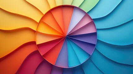 Fototapeta premium A colorful spiral with a rainbow of colors. The colors are bright and vibrant, creating a sense of energy and excitement. The spiral shape adds a sense of movement and flow to the image. Overall