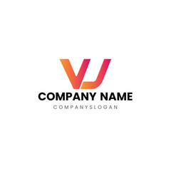 Letter WJ initial logo design 