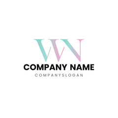 Letter WN initial logo design 