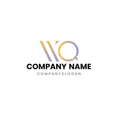 Letter WQ initial logo design 