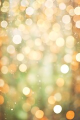 Obraz premium Abstract golden bokeh background. This vertical image showcases a festive array of golden and white blurred lights, creating a warm and sparkling effect. Copy space. defocus