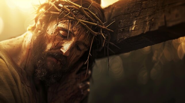 Jesus bearing the cross - Powered by Adobe