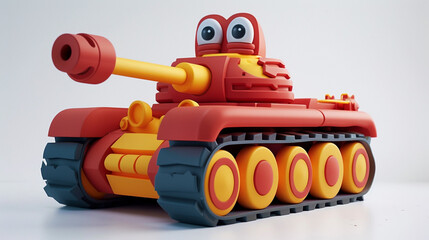 Isometric 3D icon of Toy Story war tank, animation, entertainment, design