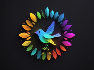 Obraz premium bird on a branch of flowers