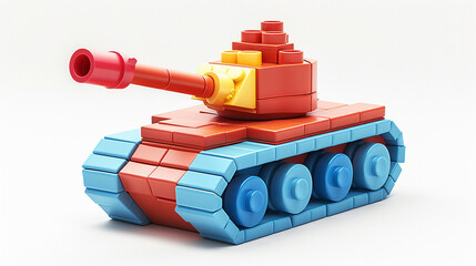 Isometric 3D icon of Toy Story war tank, animation, entertainment, design