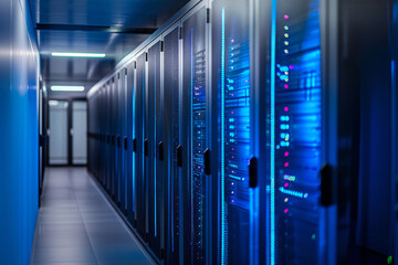 Fototapeta premium Futuristic Data Center Server Room