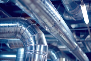 Visible metal pipes and ductwork
