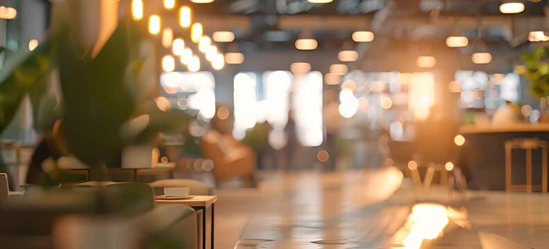 Modern Business office with blurred people, with blurred bokeh background.	 Conceptual representation of hustle, speed, and corporate life