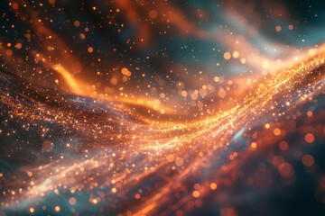Obraz premium An abstract representation of the Big Bang, with particles and energy streams radiating outwards and forming the building blocks of the cosmos,
