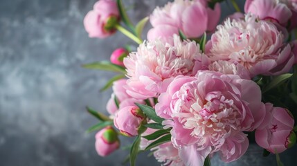 peony flowers with space to write generative ai