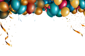 Colorful Balloons and Streamers Frame