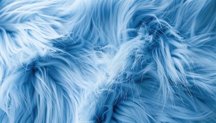 Close-up of Luxurious Blue Fur Texture