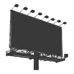 Silhouette blank billboard full black color only