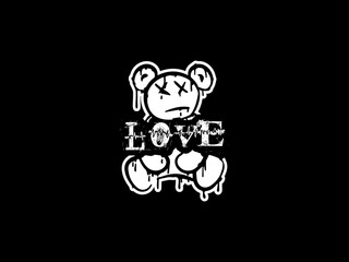 Dreamy vibes teddy bear streetwear graphic t shirt design