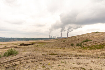 Coal-fired power plant and open-pit mine in Bełchatów, Poland.