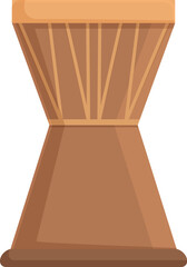 Vintage wooden hourglass illustration with sand timer vector design in flat style, showcasing the concept of time management and passing countdown
