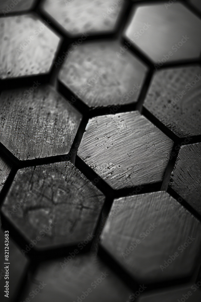 Aufkleber An arrangement of black and white hexagons forming a honeycomb pattern, with occasional inversions of color,